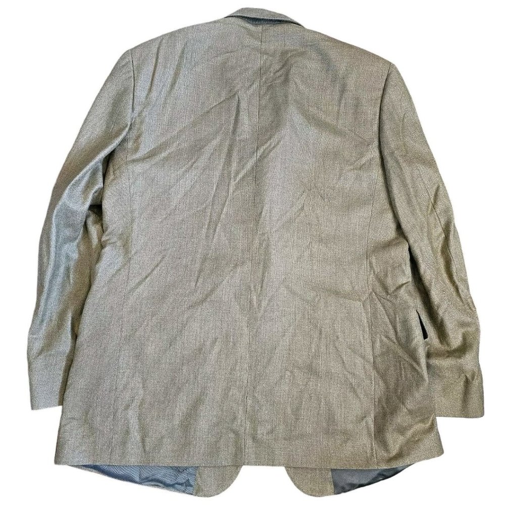 Oscar De La Renta‎ Men’s Beige Silk Wool Blazer Sport Coat Jacket 46 Long 46L - Picture 2 of 8